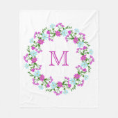 Ihr Monogramm in einer Blume-Rahmen-Decken Fleecedecke (Vorderseite)