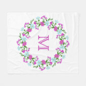 Ihr Monogramm in einer Blume-Rahmen-Decken Fleecedecke (Vorderseite (Horizontal))