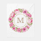 Ihr Monogramm in einer Blume-Rahmen-Decken Fleecedecke (Vorderseite)