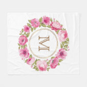 Ihr Monogramm in einer Blume-Rahmen-Decken Fleecedecke (Vorderseite (Horizontal))