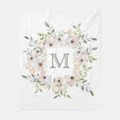 Ihr Monogramm in einer Blume-Rahmen-Decken Fleecedecke (Vorderseite)