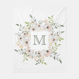 Ihr Monogramm in einer Blume-Rahmen-Decken Fleecedecke