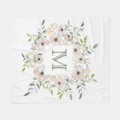 Ihr Monogramm in einer Blume-Rahmen-Decken Fleecedecke (Vorderseite (Horizontal))