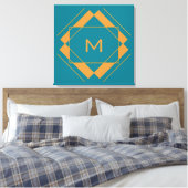 Ihr Monogramm in geometrischen Mustern, Druckausdr Leinwanddruck (Insitu (Schlafzimmer))