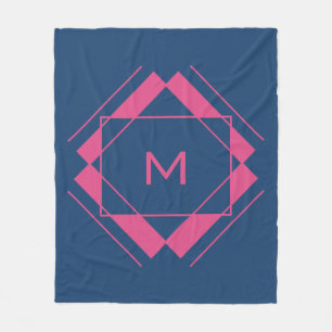 Ihr Monogramm in geometrischen Mustervliesen Fleecedecke