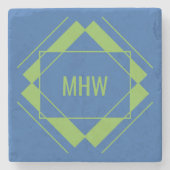 Ihr Monogramm in geometrischen Untersetzer (Vorderseite)