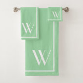 Ihr Monogramm in grünem Asche und weißem Set (Insitu)