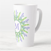 Ihr Monogramm in latter Leaf-Rahmen-Tasse Milchtasse (Rechte Ecke)