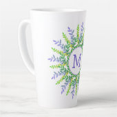 Ihr Monogramm in latter Leaf-Rahmen-Tasse Milchtasse (Linke Ecke)