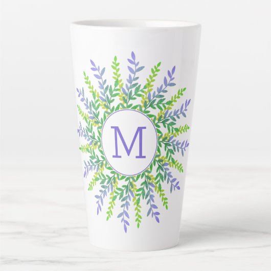 Ihr Monogramm in latter Leaf-Rahmen-Tasse Milchtasse (Vorderseite)