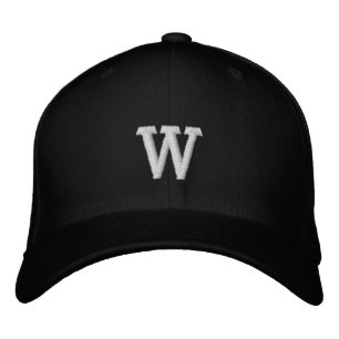 Ihr Monogramm in Schwarzweiß Bestickte Baseballkappe