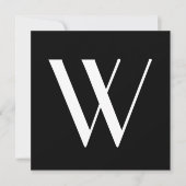 Ihr Monogramm in Schwarzweiß Einladung (Vorderseite)