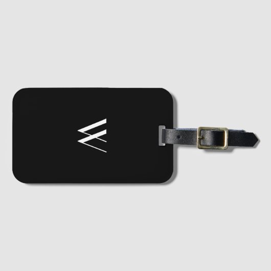 Ihr Monogramm in Schwarzweiß    Gepäckanhänger (Vorderseite (Horizontal))