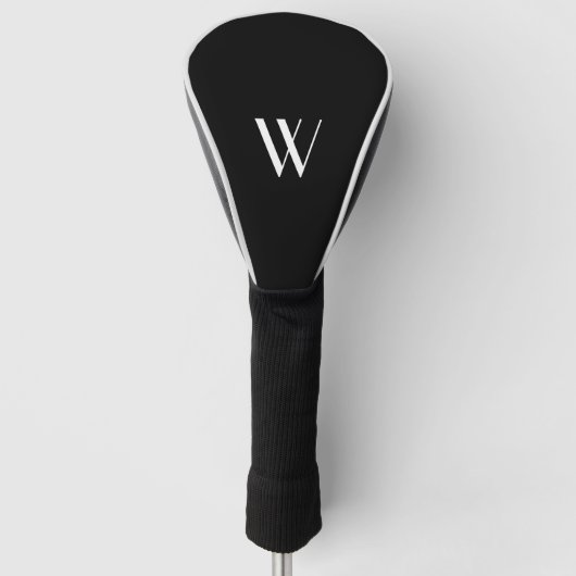 Ihr Monogramm in Schwarzweiß   Golf Headcover (Vorderseite)