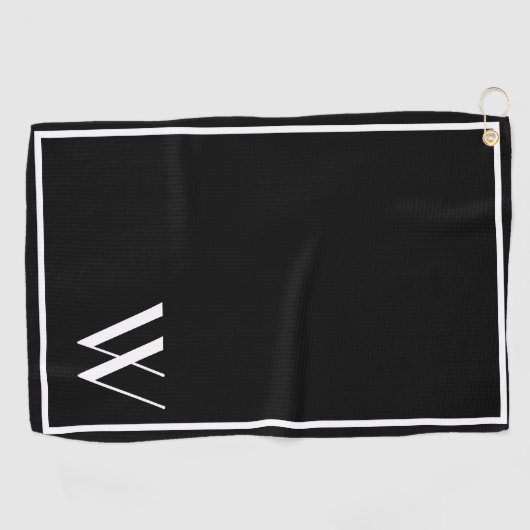 Ihr Monogramm in Schwarzweiß Golfhandtuch (Horizontal)