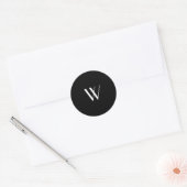 Ihr Monogramm in Schwarzweiß Runder Aufkleber (Umschlag)