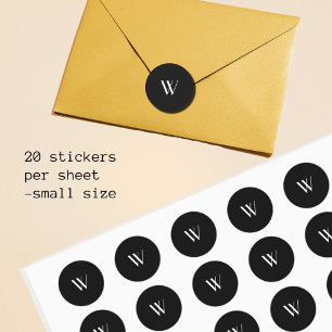 Ihr Monogramm in Schwarzweiß Runder Aufkleber