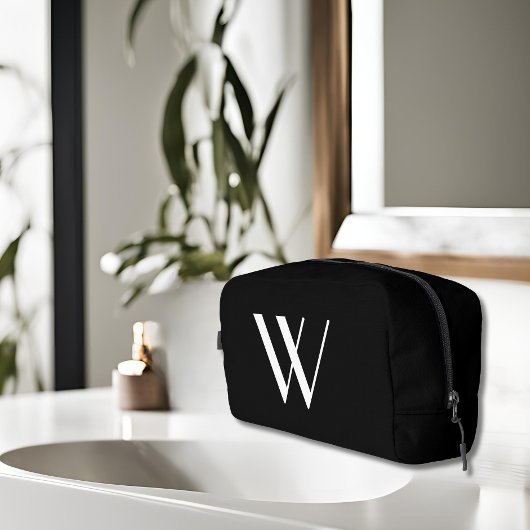 Ihr Monogramm in Schwarzweiß Waschbeutel