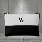 Ihr Monogramm in Schwarzweiß Zubehörtasche