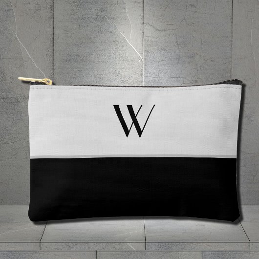 Ihr Monogramm in Schwarzweiß Zubehörtasche