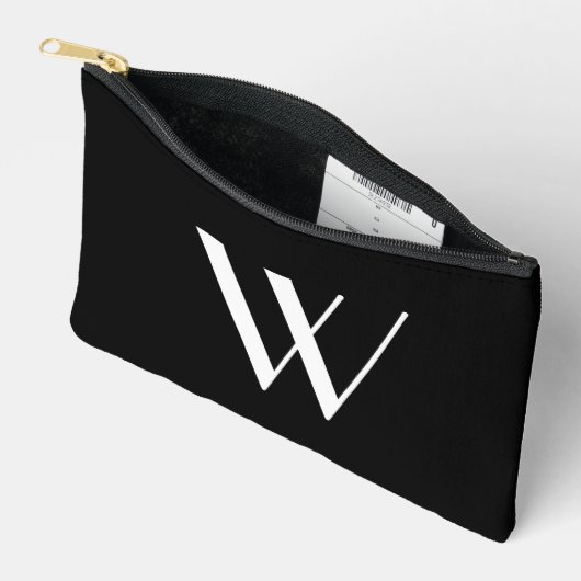 Ihr Monogramm in Schwarzweiß Zubehörtasche (Offen)