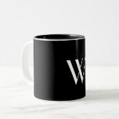 Ihr Monogramm in Schwarzweiß Zweifarbige Tasse (Vorderseite Links)