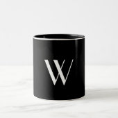 Ihr Monogramm in Schwarzweiß Zweifarbige Tasse (Mittel)