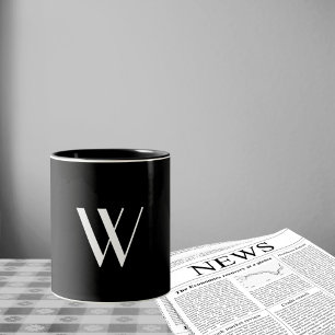 Ihr Monogramm in Schwarzweiß Zweifarbige Tasse