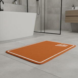 Ihr Monogramm in verbranntem Orange Badematte