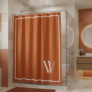 Ihr Monogramm in verbranntem Orange Duschvorhang