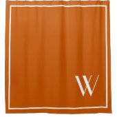 Ihr Monogramm in verbranntem Orange Duschvorhang (Vorderseite)