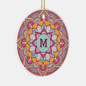 IHR Monogramm maßgeschneiderter Boho-Ornament Keramik Ornament (Rechts)
