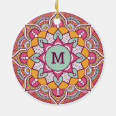 IHR Monogramm maßgeschneiderter Boho-Ornament Keramik Ornament (Hinten)