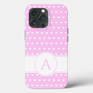 Ihr Monogramm schönes, pastellfarbenes rosa und w Case-Mate iPhone Hülle