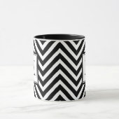 IHR MONOGRAMM, SCHWARZ ZICKZACK TASSE (Zentrum)