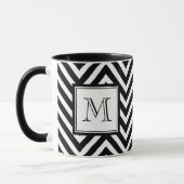 IHR MONOGRAMM, SCHWARZ ZICKZACK TASSE (Links)