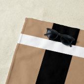 Ihr Monogramm Schwarzes u. TAN breiten Strandtuch (Beispiel)