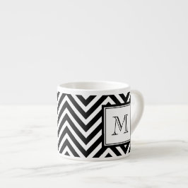 IHR MONOGRAMM, SCHWARZES ZICKZACK ESPRESSOTASSE