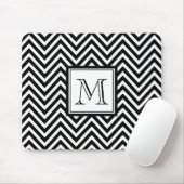 IHR MONOGRAMM, SCHWARZES ZICKZACK MOUSEPAD (Mit Mouse)