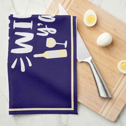 Ihr Motto Navy Humorisches Weinangebot Geschirrtuch (Viertel Falte)
