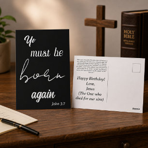 Ihr müsst wiedergeboren werden Lustige christliche Postkarte