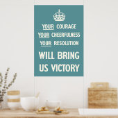 Ihr Mut Ihre Freude über Ihre Entschließung Poster (Küche)