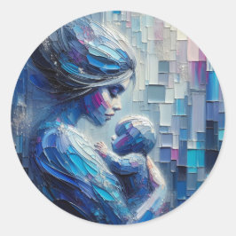 Ihr Mütter- und Kinderkunstaufkleber vertrauen Runder Aufkleber