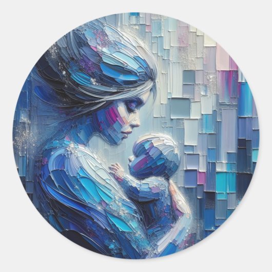 Ihr Mütter- und Kinderkunstaufkleber vertrauen Runder Aufkleber (Vorderseite)