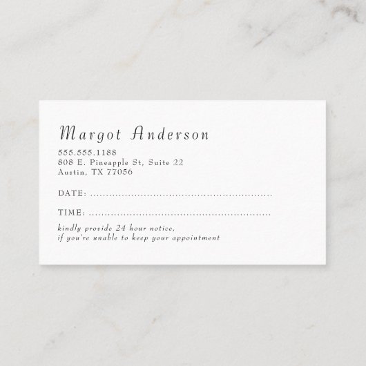 Ihr nächster Termin | Ausgereifter Minimal | (Rückseite)