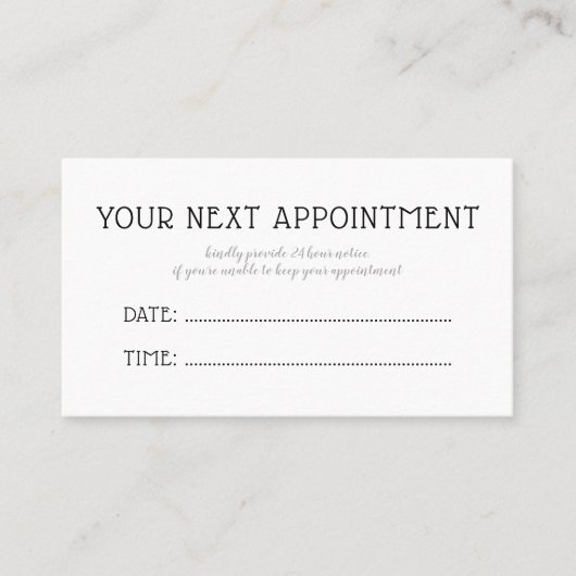 Ihr nächster Termin - Erinnerung - Minimalistisch (Vorderseite)
