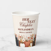 Ihr nächstes Kapitel Herbstbuch Brautparty Pappbecher (Rückseite)