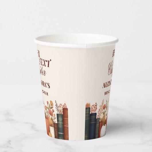 Ihr nächstes Kapitel Herbstbuch Brautparty Pappbecher (Rechts)