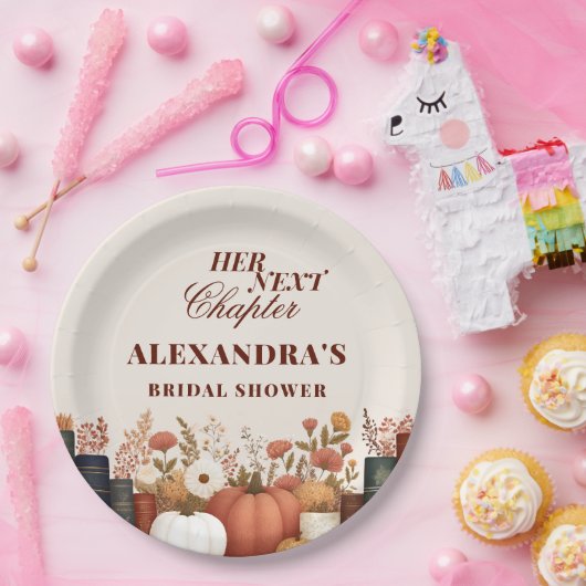 Ihr nächstes Kapitel Herbstbuch Brautparty Pappteller (Party)