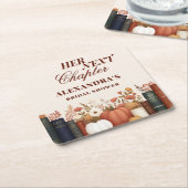 Ihr nächstes Kapitel Herbstbuch Brautparty Rechteckiger Pappuntersetzer (angewinkelt)
